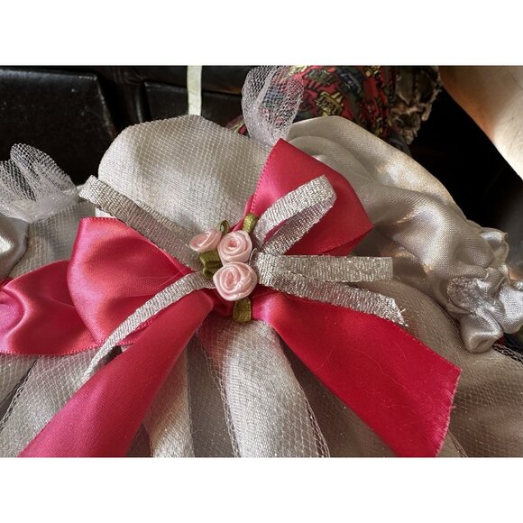 VTG Cabbage Patch Kids Silver Dress Pink Roses Bloomers 16” Doll Unbranded - Picture 10 of 11